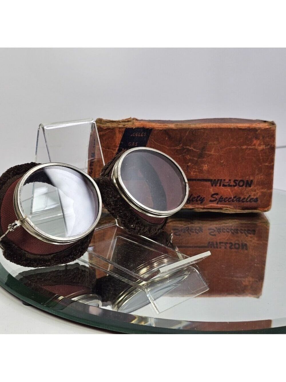 Willson D81 Safety Goggles Glasses With Box NOS Steampunk Motorcycle